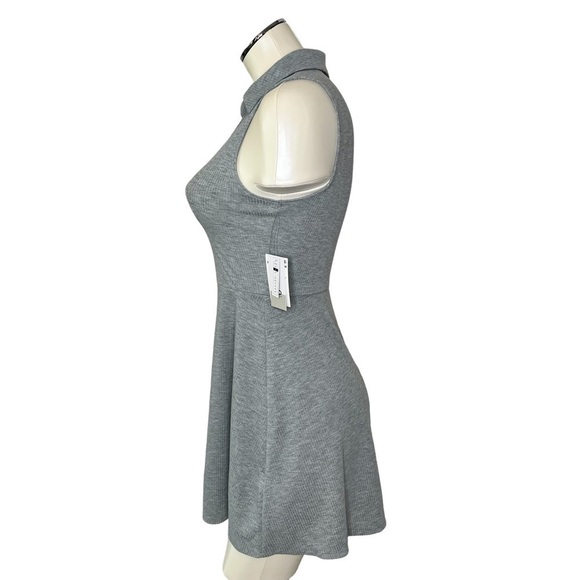 NWT NORDSTROM BP Polo Tank Sleeveless Mini Tennis Dress Ribbed Grey Size S - Picture 5 of 14